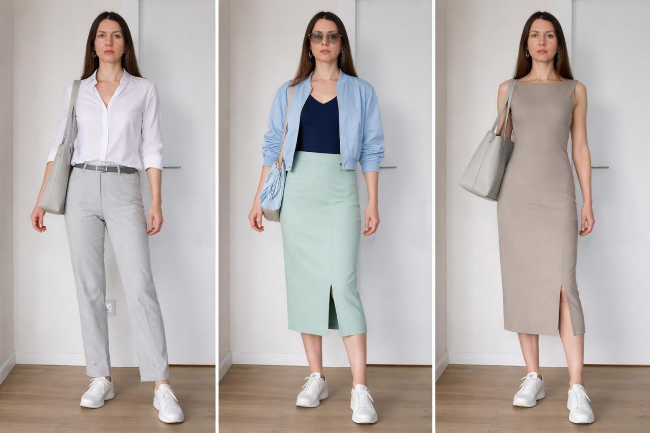 Soft light outfit example triptych