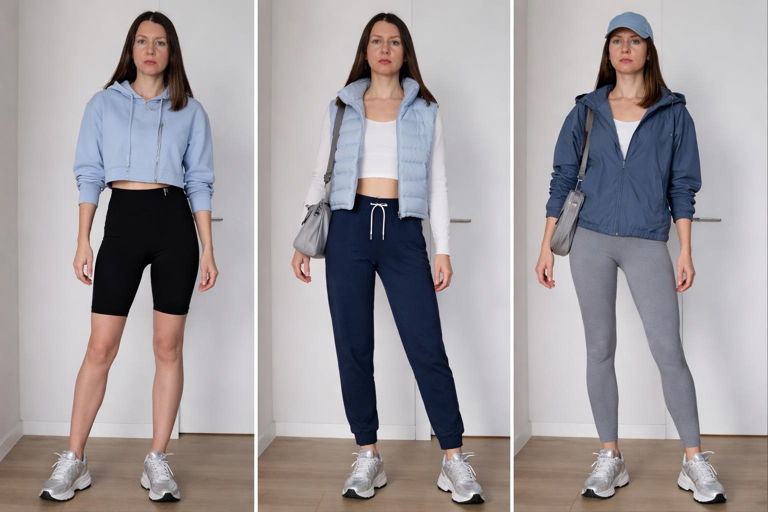 Example of a 3-look outfit triptych generated from one person's photo